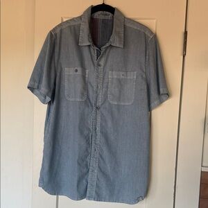 Gramicci Men's Blue Denim Shirt with embroidered trim.  Size S